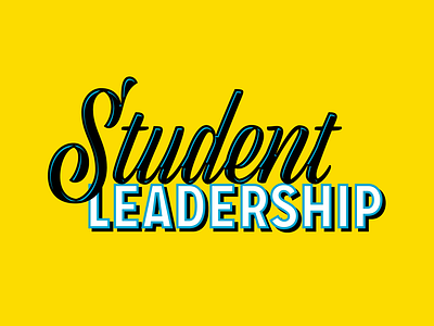 Student Leadership 2d branding design flat logo logotype print script type wordmark yellow