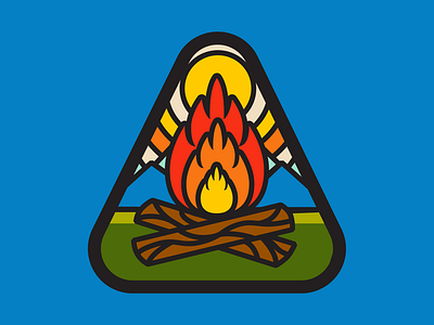 Camp badge #2 2d branding camping design icon linework