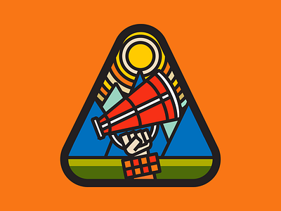 Camp Badge #3 2d branding camping design icon linework