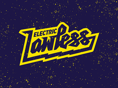 Lawless Electric Logotype 2d art branding clean design electric flat icon illustration lettering light blue lightning lightning bolt logo logotype typography vector yellow