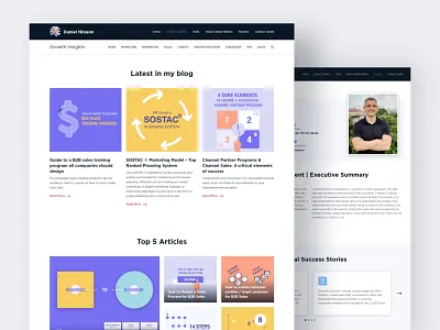 Personal website & blog for Growth Strategist articles blog blog design clean design illustration images personal personal branding personal website resume ui ux web webflow