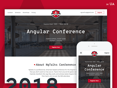 Angular Conference Website branding clean design event flat minimal modern ui ux web webflow