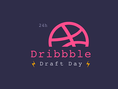 Dribbble Draft Day debut draft dribbble flat giveaway illustration invitation invite pink simple start