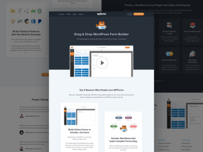 WP forms plugin web site redesign blue brand builder dark flat form orange plugin ui ux web wordpress