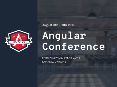 NgTalks conference in Kharkiv, Ukraine angular banner branding conference event flat js logo technology ukraine