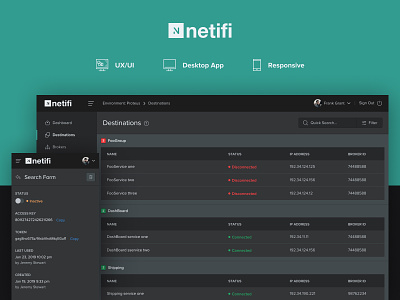 Netifi abstract app code dark dark app dark ui dashbaord flat monitoring responsive ui ux web web app