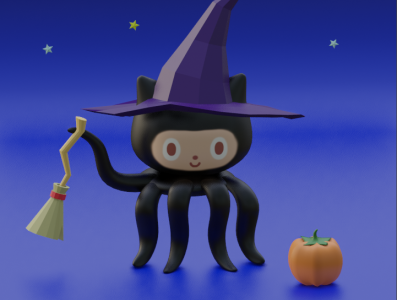 Octocat's Spooky October 3d blender