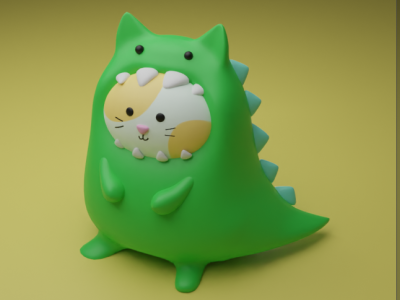 Dinocat 3d blender characterdesign