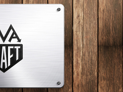 Avacraft logo photoshop steel wood