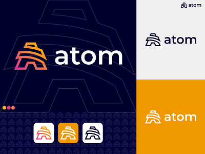 atom, Modern Letter Logo Design Concept