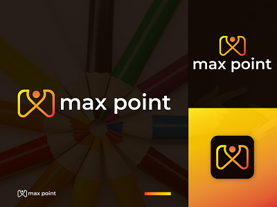 Max point , Modern Logo Design Concept branding location logo logo logo design logo make m letter logo m logo max max logo max point logo maxpoint point logo