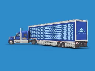 Khazar Holding Logo blue khazar logo mockup pattern trailer truck