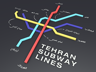 Tehran Subway Map cinema4d map metro station subway تهران مترو نقشه