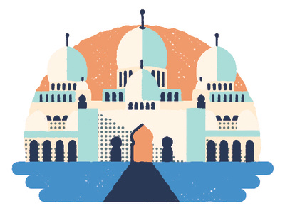 Etihad Airways spot illustration abu dhabi concept editorial illustration figure illustration magazine sheikh zayed mosque spot illustration texture travel