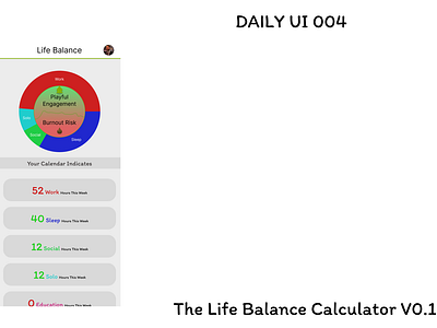 Daily UI 004 - Life Balance Calculator