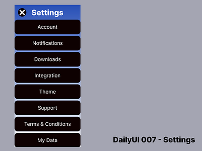 Daily UI 007 - Settings dailyui dailyui 007 settings
