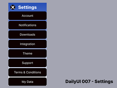 Daily UI 007 - Settings