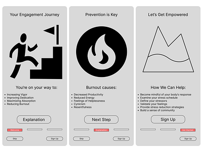 DailyUI 023 - Onboarding burnout dailyui dailyui 023 design onboarding psychology