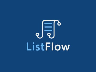 Listflow Logo abstract logo list logo logomark minimalist logo modern logo workflow logo