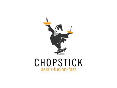 Chopstick logo concept asian food delivery character logo cuisine fast food fast food delivery fast food logo logo panda panda logo
