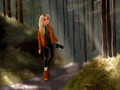 Girl in the Forest design illustration дизайн персонажа книжная иллюстрация растр цифровая иллюстрация