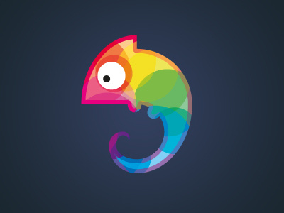 Chameleon animal chameleon colorful design logo