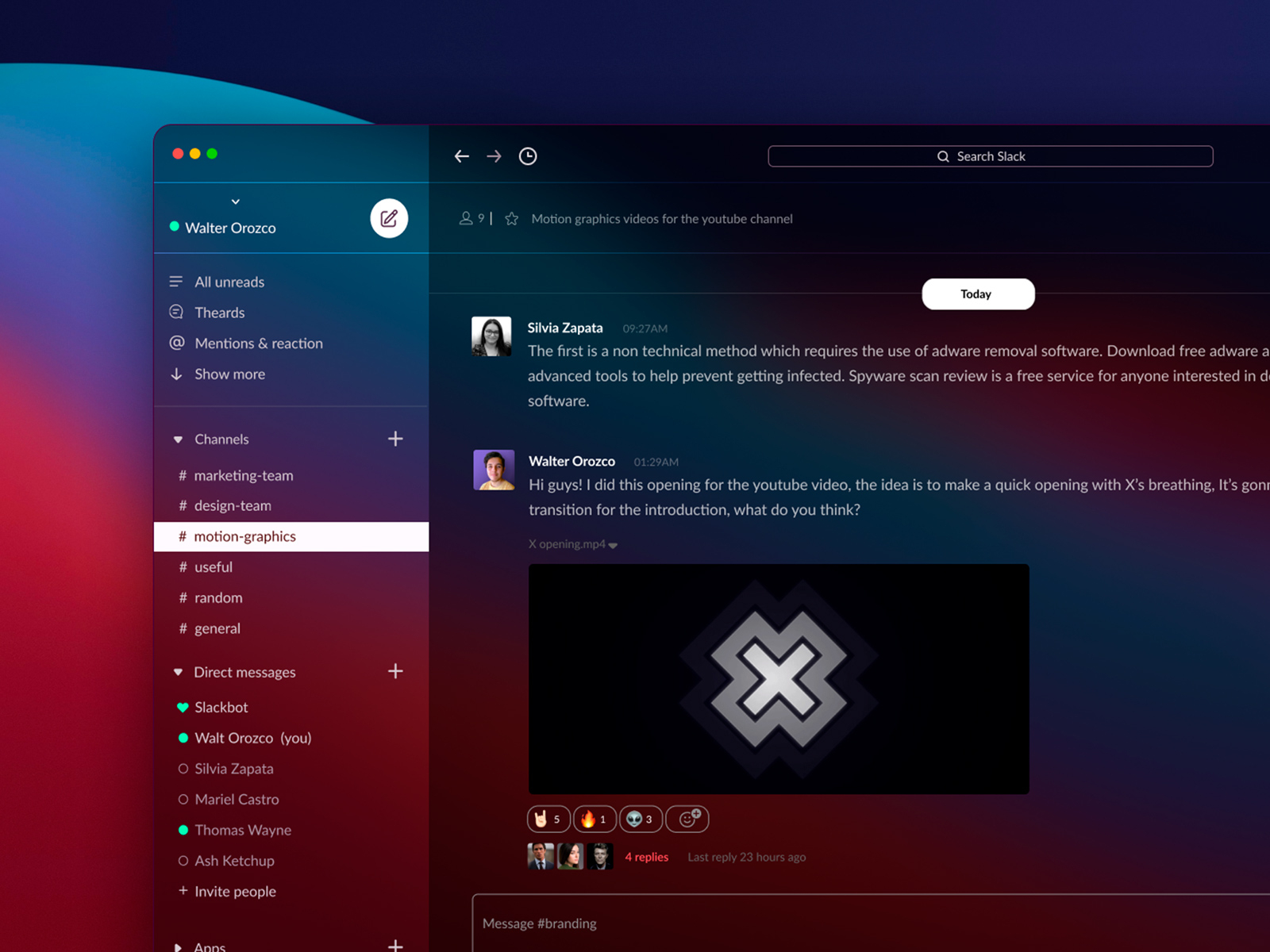 Slack - Dark Mode 🖤 by Walt Orozco on Dribbble