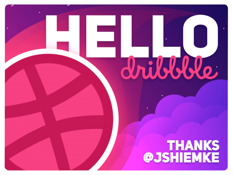 Hello Dribbblers 2d animation ball cloud comet comets dribbble flat gif gifs hello illustration loop motion graphics sky stars vector welcome