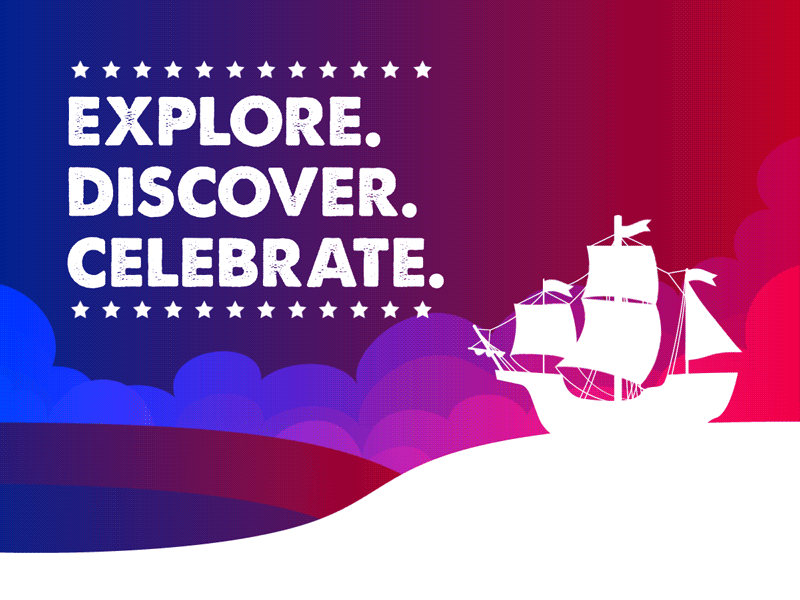 Columbus Day 2d after affects animation boat columbus day concept gif gifs holyday loop motion graphics negative space ocean pirate ship pirates ship