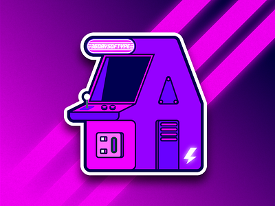 36 Days Of Type - A 2d 36 days of type 80s style arcade flat icon illustration machine neon oldschool retro sticker typography vector videogames vintage