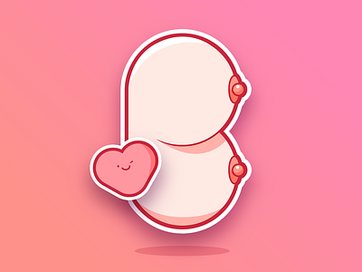 36 Days Of Type - B 2d boobs bra breast character character design design emoji flat hearth icon illustration kawai niple sticker vector woman