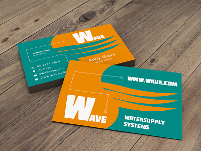 Businesscard template Wave graphic design illustration logo typography vector