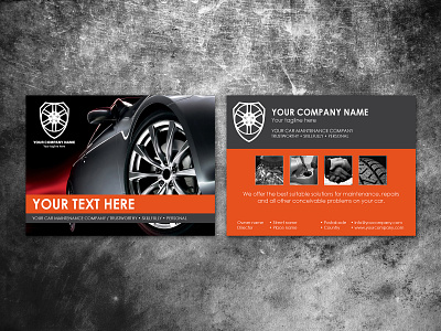 Postcard template Car company