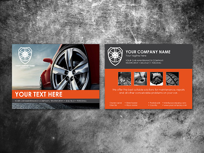 Postcard 2 template Car company design graphic design illustration logo typography vector