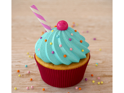 Cupcake 3d c4d cake cup cupcake gift vray