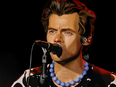 Harry Styles at the Mic digital art digital drawing digital painting graphic design illustration procreate