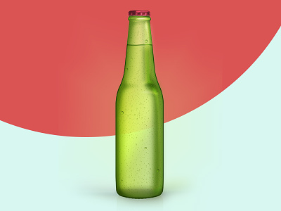 Green Bottle illustrator packaging photoshop