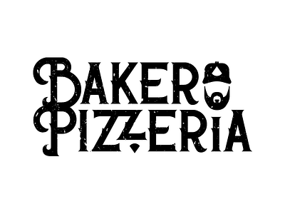 Baker Pizzeria Logo american branding classic culinary distressed food italian logo logotype oven pizza restaurant sherlock typography