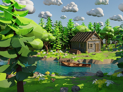 House Near River 3D model