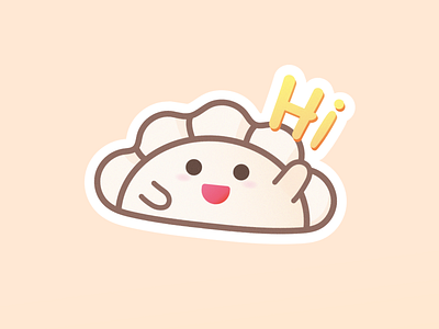 Hi 😊 design dumplings flat icon illustration imessage stickers vector
