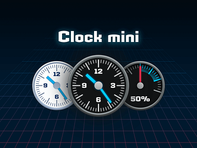 Clock mini 2.0 clock dashboard design icon illustration mac speed sports timer vector