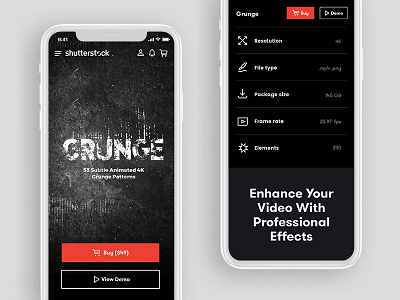 Shutterstock Video Motion Packs icon layout mobile product design typography video packs