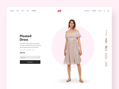 Fashion product landing page concept design fashion hm landing page pink website