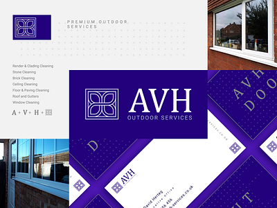 AVH Outdoor Services brand branding cleaning company cleaning service k logo