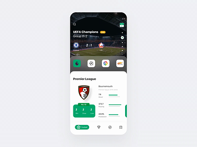 Football match App animation app card choice demo design football football app gif interface principle sports statistical ui ux