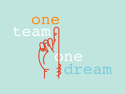 One Team One Dream collaboration graphic illustration jane lee team type