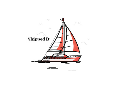 Shipped It badge boat branding delivery design illustration jane lee recognition