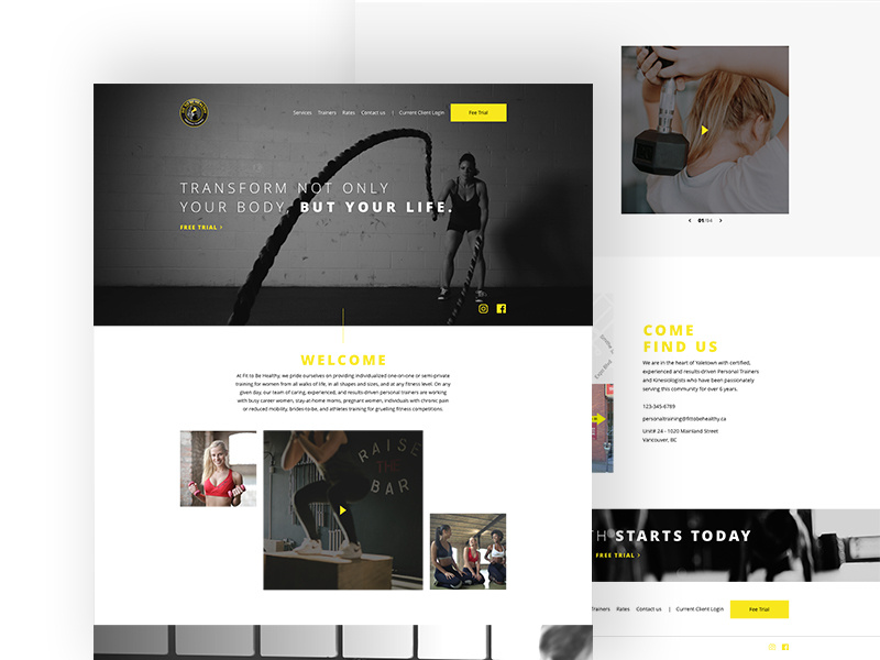 Fitness Studio Website web design ux ui desktop web design