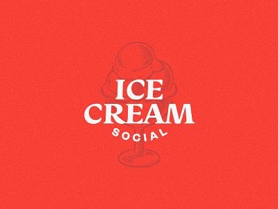 Ice Cream Social branding design ice cream illustration social typography