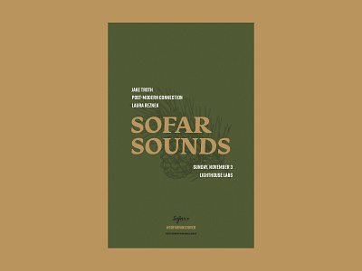 Sofar Music Event Poster #4 event graphic green illustration music pinecone poster typogaphy winter